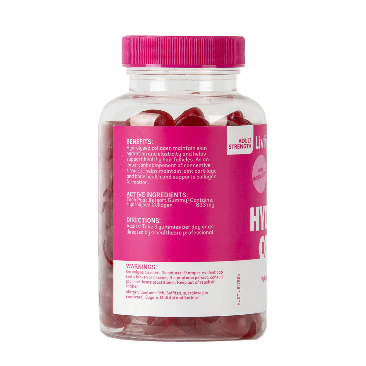 Living Healthy Gummies Collagen 833mg 60 Pastilles