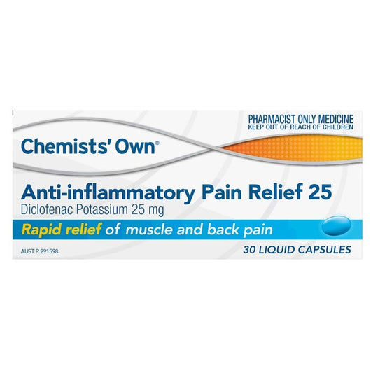Chemists' Own Anti-Inflammatory Pain Relief 25mg 20 Capsules - Cutprice Online