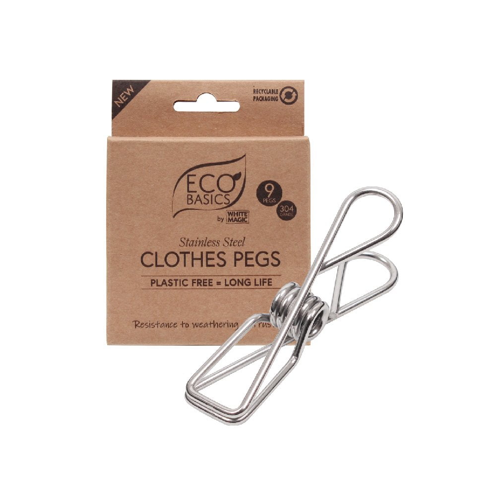 White Magic Eco Basics Clothes Pegs 9Pk - Cutprice Online