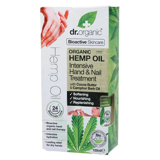 DR ORGANIC Hand & Nail Intensive Treatment Organic Hemp Oil 100ml DR ORGANIC