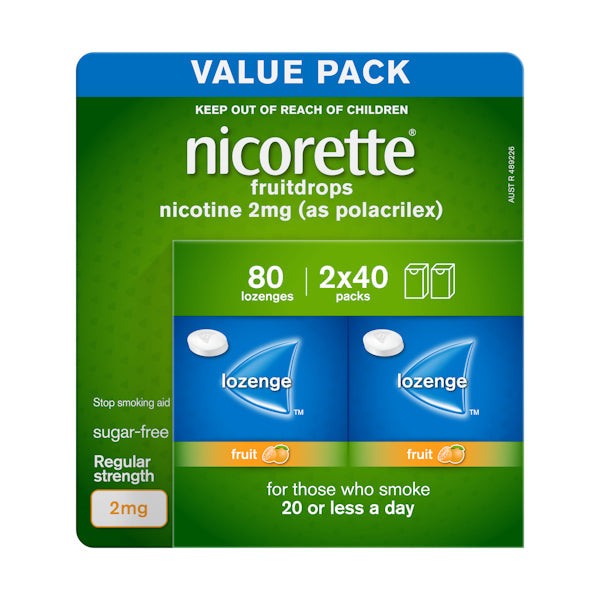Nicorette Fruit Drops Lozenges 2mg 80