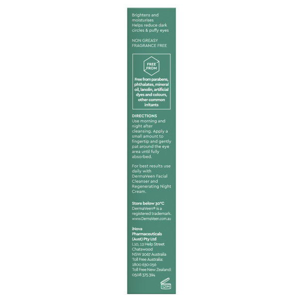 DermaVeen Face Moisture Bright Eye Cream 15ml - Cutprice Online