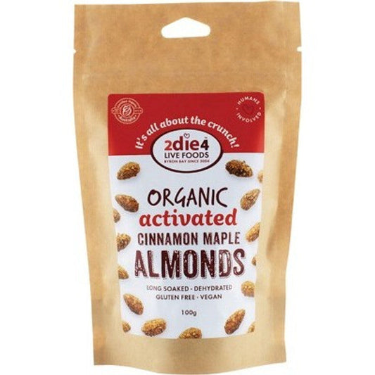 2die4 Live Foods Organic Activated Almonds Cinnamon Maple 100g 2DIE4 LIVE FOODS