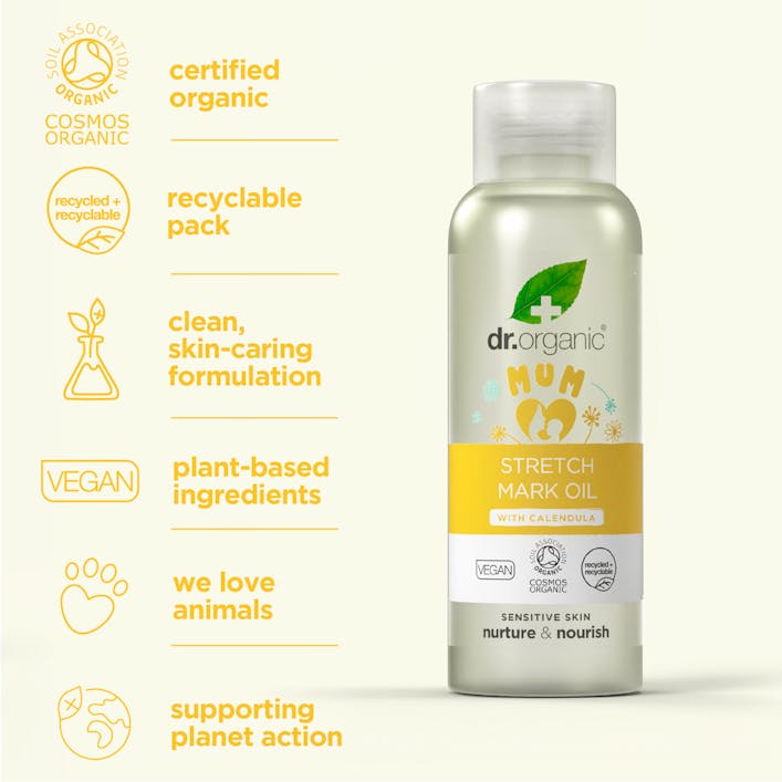 Dr Organic Mum Stretch Mark Oil With Calendula 100ml - Cutprice Online
