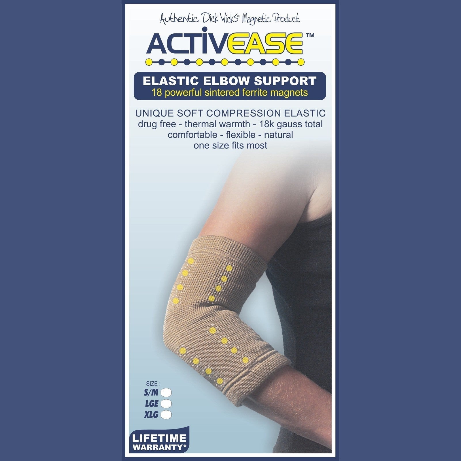 DICK WICKS ACTIVEASE LOW COMPRESSION MAGNETIC ELBOW SUPPORT  DW04ES - Cutprice Online