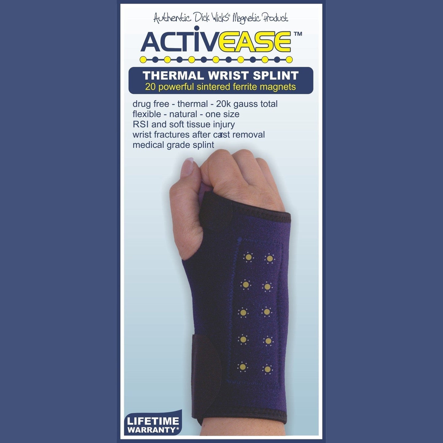 Activease Thermal Carpal Tunnel Wrist Splint With Magnets by Dick Wicks - Cutprice Online