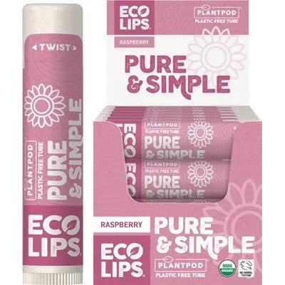 ECO LIPS Lip Balm  Pure & Simple - Raspberry 4.25g 24PK ECO LIPS