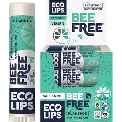ECO LIPS Lip Balm (Pack of 24) Bee Free - Sweet Mint 24x4.25g ECO LIPS