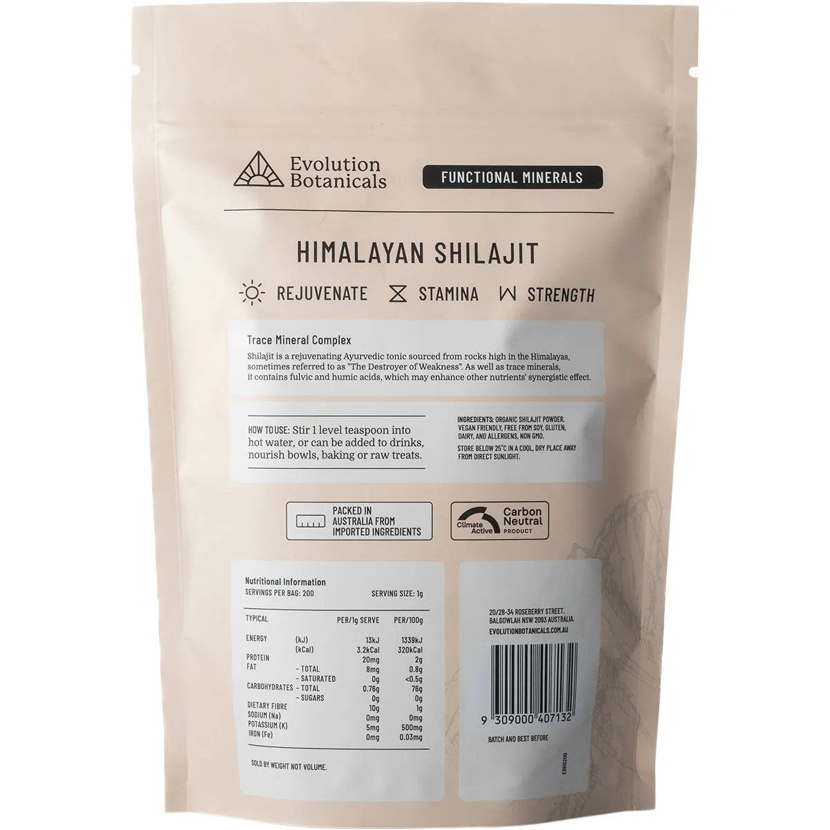 EVOLUTION BOTANICALS Himalayan Shilajit Trace Mineral Complex 200g - Cutprice Online