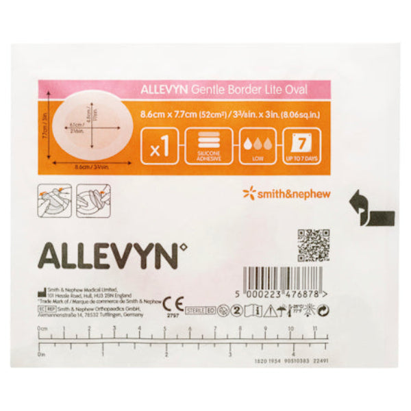 Allevyn Gntl Bord Lite Oval 8.6x7.7 (Pack of 10)