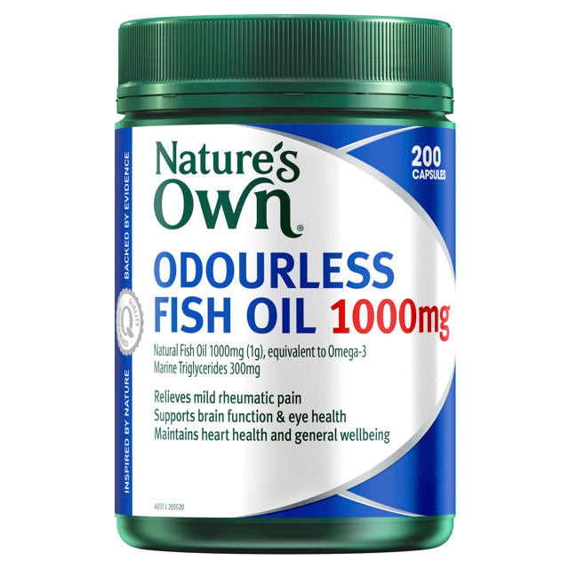 Nature’s Own Odourless Fish Oil 1000mg 200 Capsules - Cutprice Online