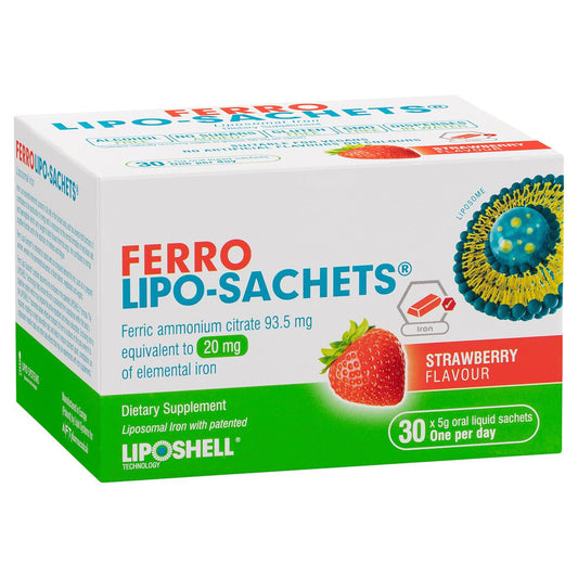 Ferro Lipo-Sachets Strawberry Flavour 30 Sachets Ferro Lipo
