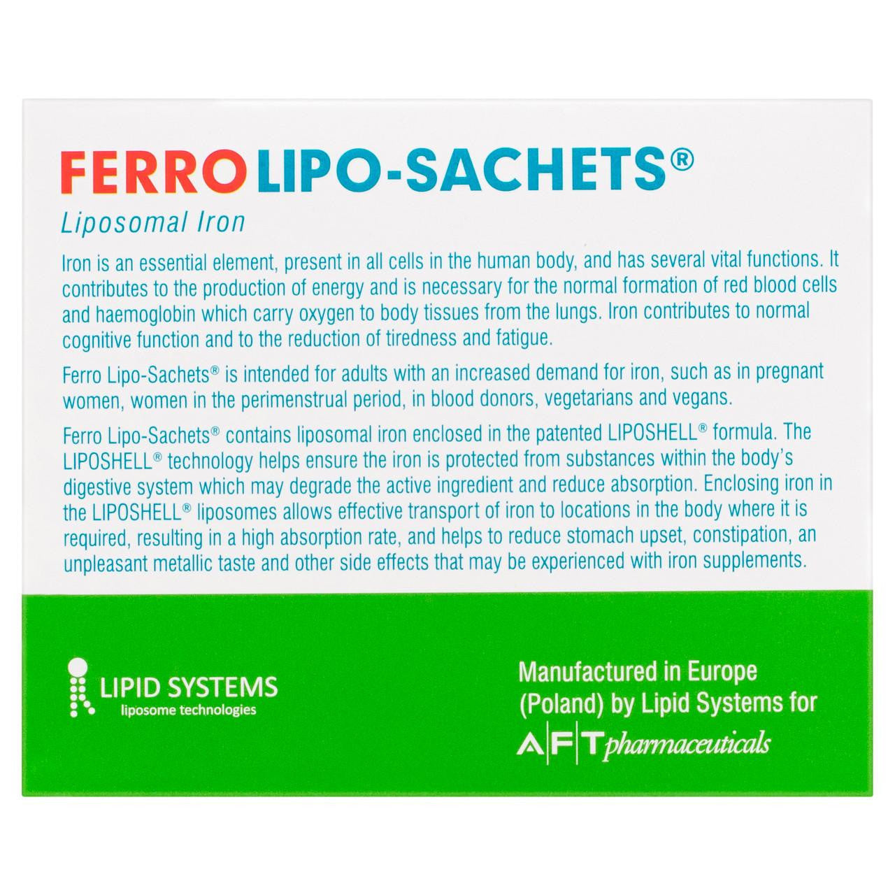 Ferro Lipo-Sachets Strawberry Flavour 30 Sachets Ferro Lipo