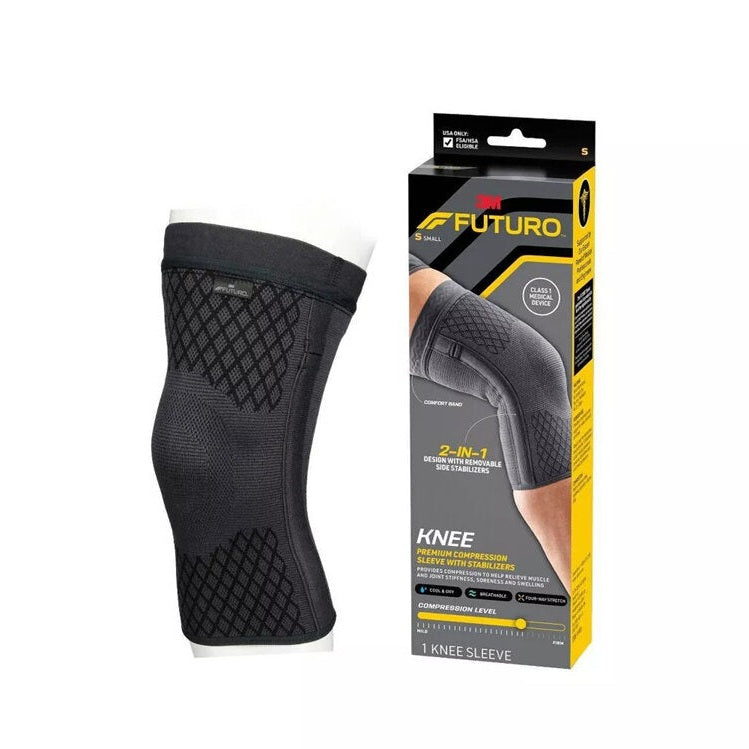 FUTURO Premium Compression Knee Sleeve with Stabilizers Small