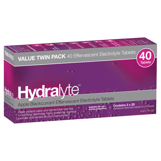 Hydralyte Apple Blackcurrant Effervescent Electrolyte Tablets 40 Pack - Cutprice Online