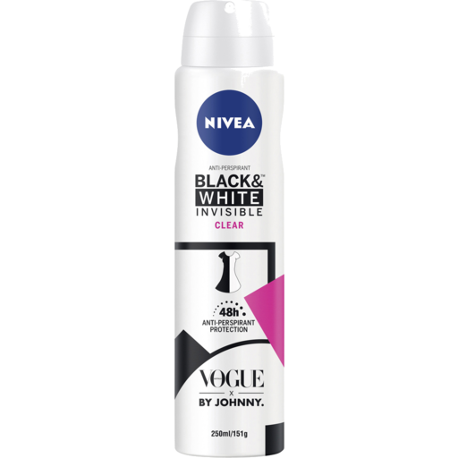 Nivea for Women Deodorant Aerosol Black & White Invisible Clear 250ml - Cutprice Online