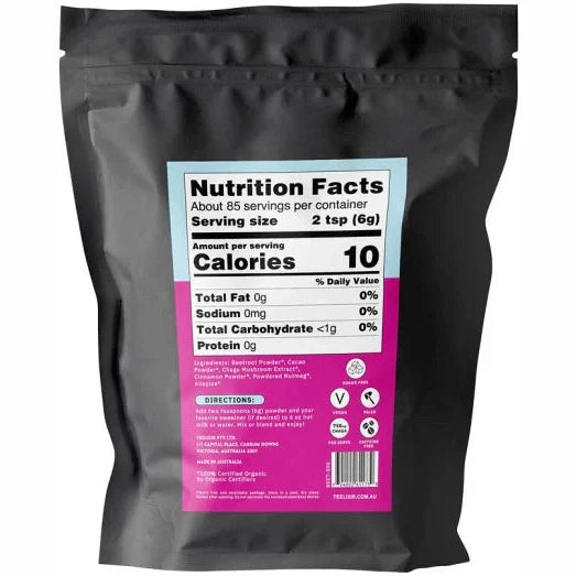 Teelixir Organic Mushroom Beet Latte (Starring Chaga And Cacao) 500G - Cutprice Online