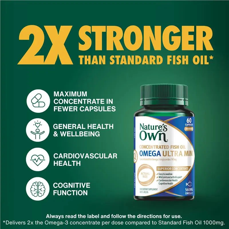 Nature's Own Concentrated Fish Oil Omega Ultra Mini 60 Capsules