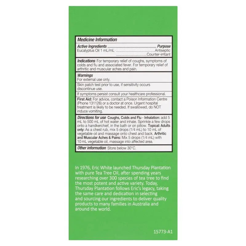Thursday Plantation Eucalyptus Oil 100% Pure 200ml - Cutprice Online