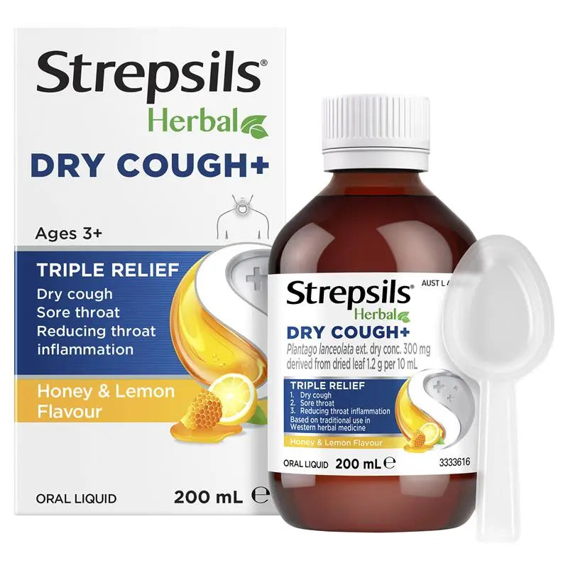 Strepsils Herbal Dry Cough+Liquid 200ml