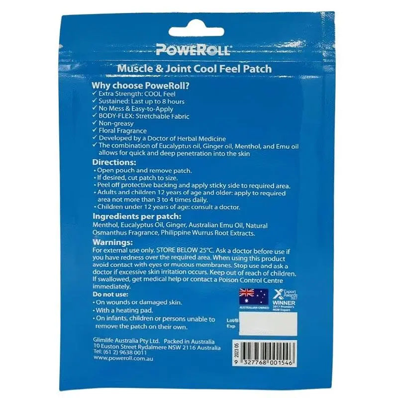 POWEROLL Muscle & Joint Cool Feel Patch 3 Pack