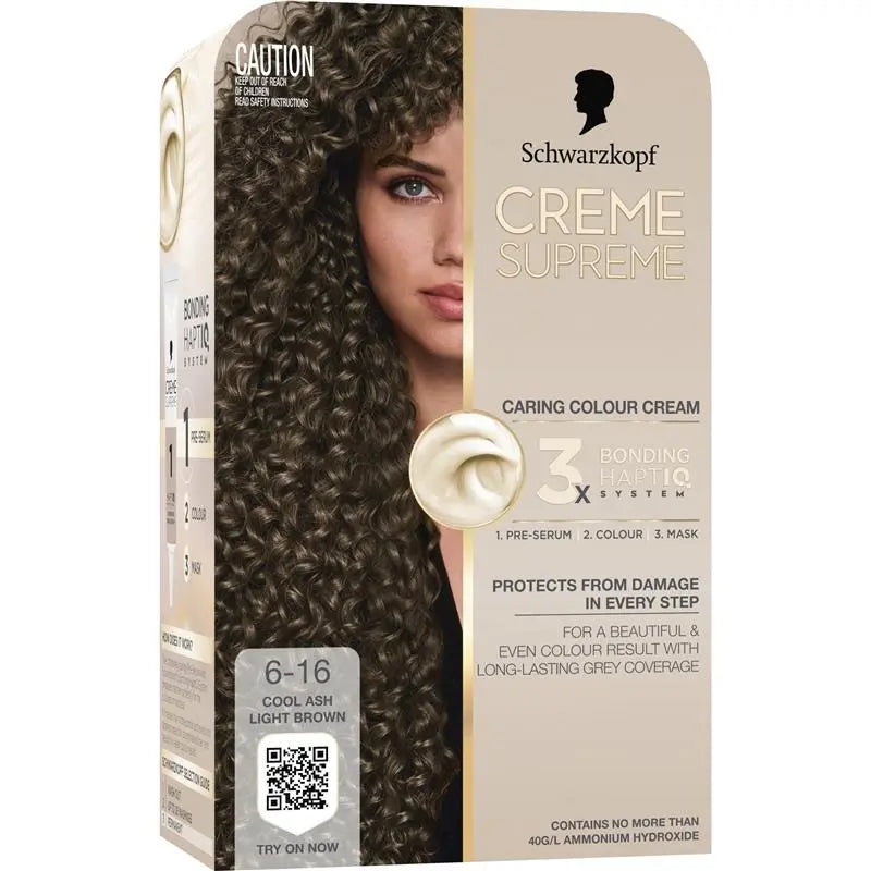 Schwarzkopf Creme Supreme 6-16 Cool Ash Light Brown
