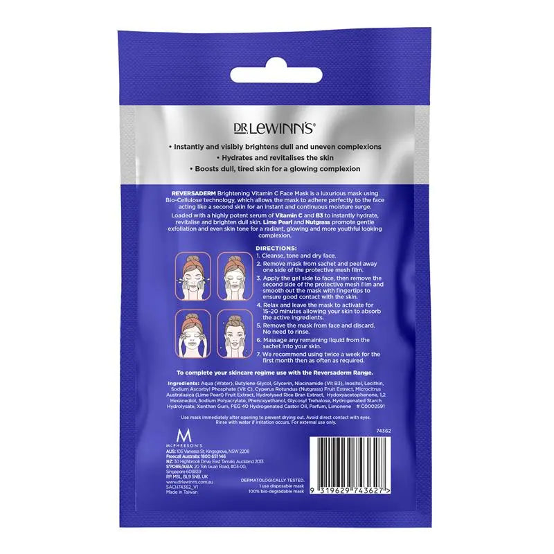 Dr. Lewinn's Brighten and Even Brightening Vitamin C Face Mask 1pc