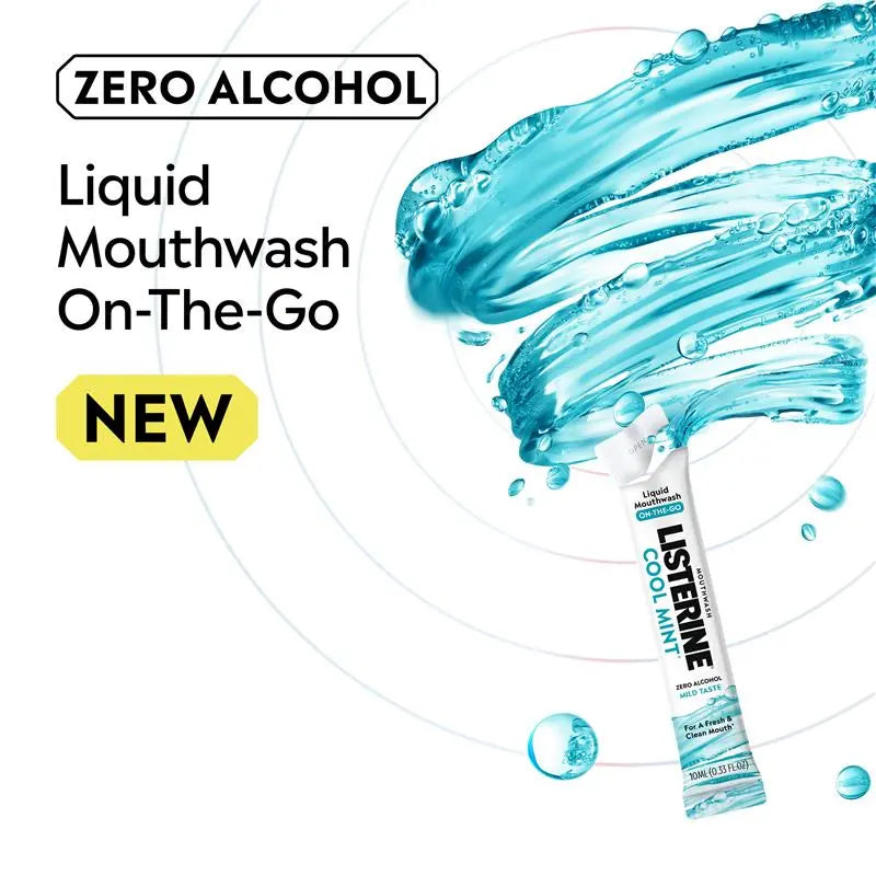 Listerine Liquid Mouthwash On-The-Go Cool Mint 10mL x 15 Sachets