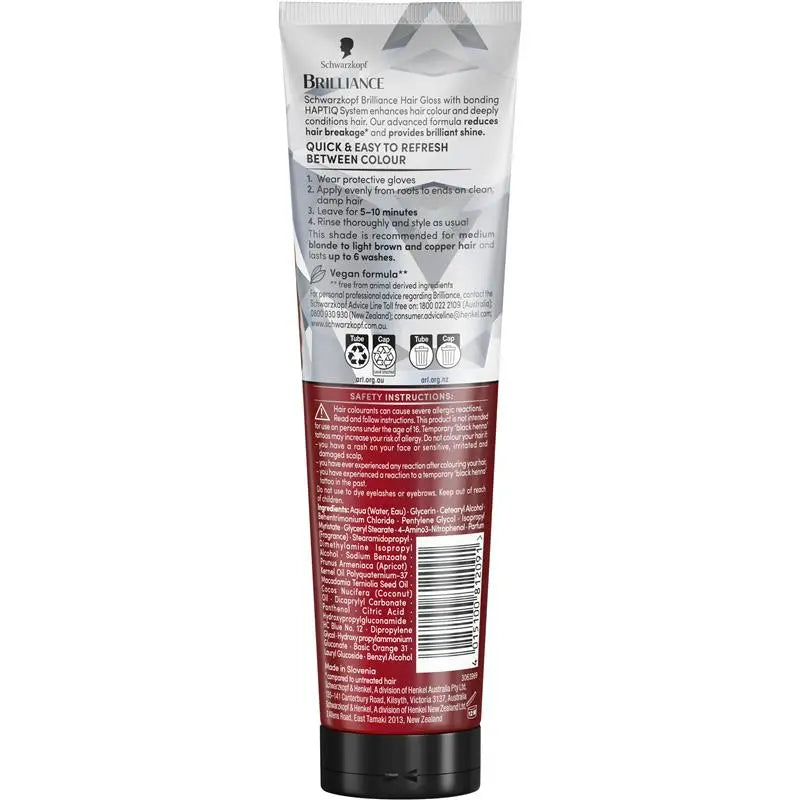 Schwarzkopf Brilliance Gloss Bonding Semi Permanent Mask Copper