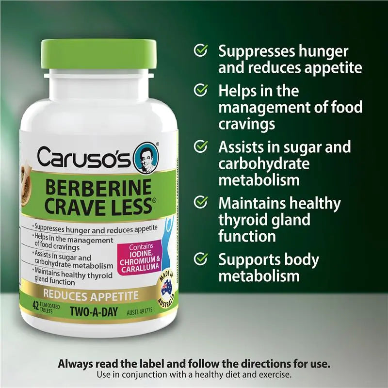 Carusos Berberine Crave Less 42 Tablets