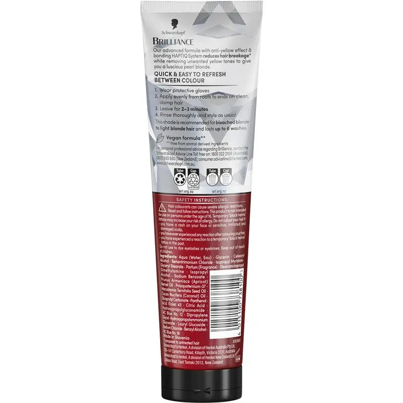 Schwarzkopf Brilliance Gloss Pearl Blonde Hair Dye Conditioner 150ml