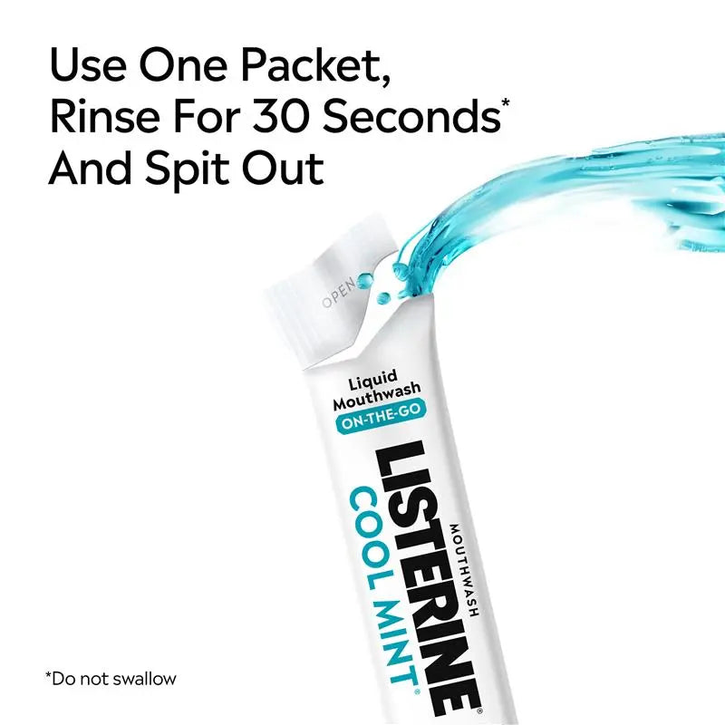 Listerine Liquid Mouthwash On-The-Go Cool Mint 10mL x 15 Sachets