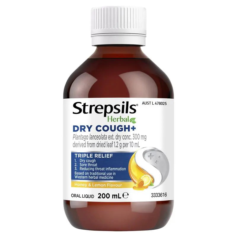 Strepsils Herbal Dry Cough+Liquid 200ml