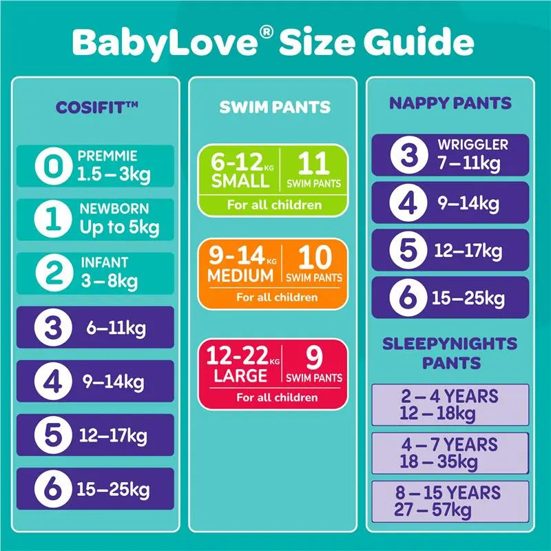 BabyLove Swim Pants Medium 9-14kg 10 Pack