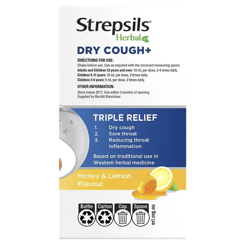 Strepsils Herbal Dry Cough+Liquid 200ml