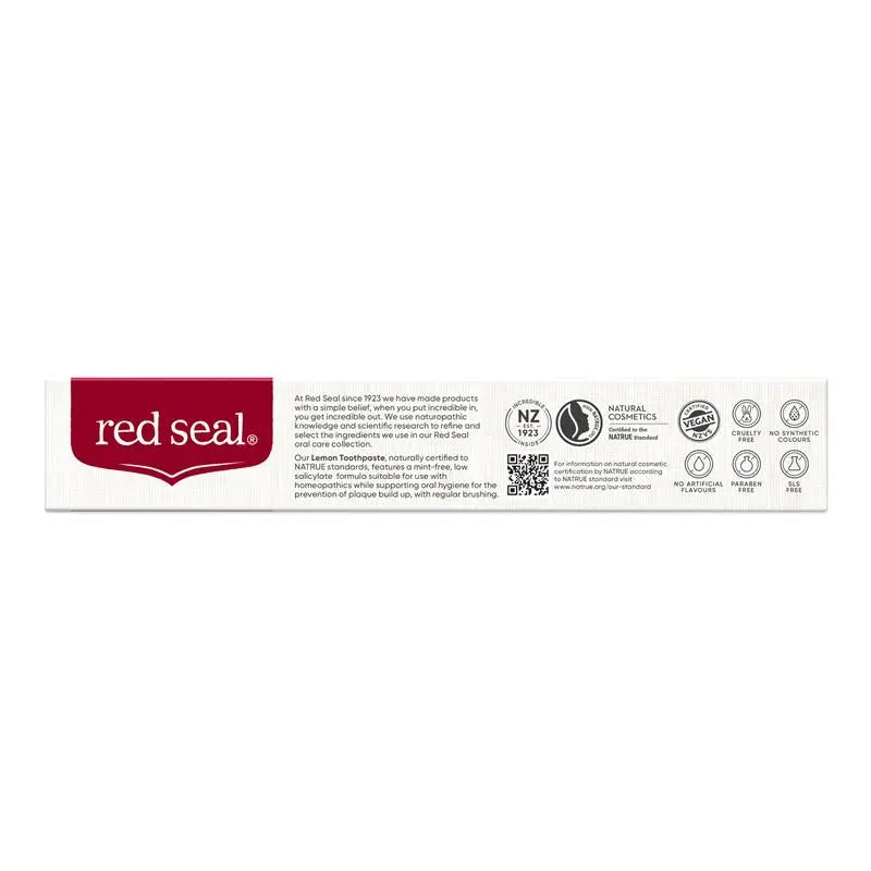 Red Seal Natural Health Lemon SLS Free Toothpaste 100g