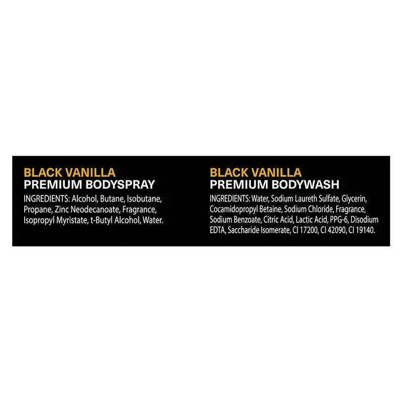 Lynx Fine Fragrance Collection Black Vanilla Body Spray and Body Wash Duo Set