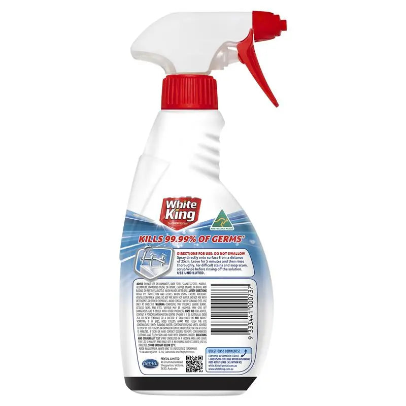 White King Mould & Soap Scum Remover Spray 500ml - Cutprice Online