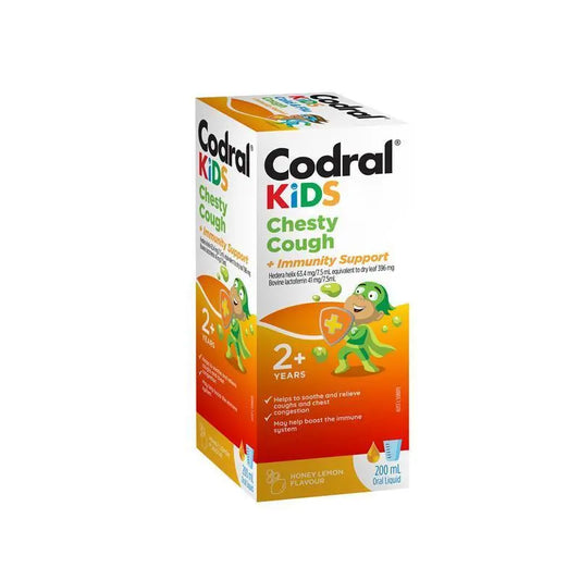 Codral Kids Chesty Cough + Immunity Support Honey Lemon Flavour 200mL