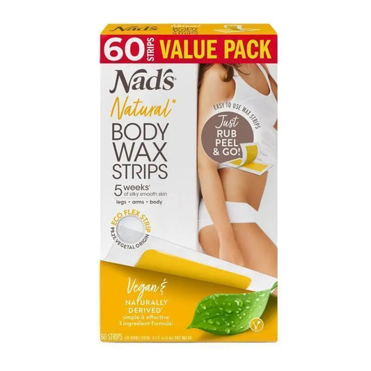 Nads Natural Body Wax Strips 60pk