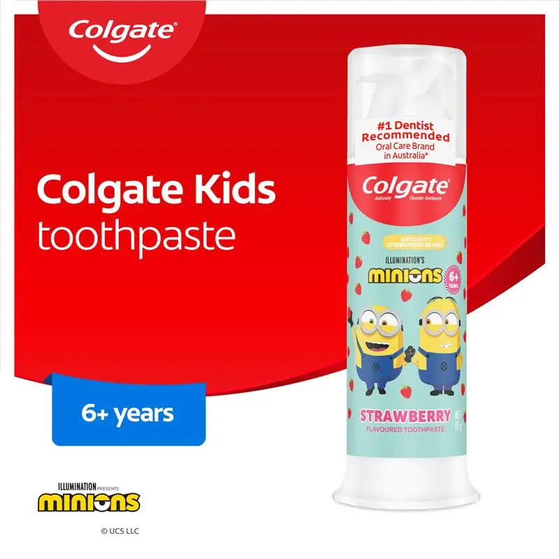 Colgate Toothpaste Kids Minion Strawberry Pump 6+ Years 85g