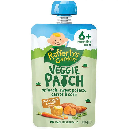Raffertys Garden 4+ Months Spinach Apple Brocoli & Pea 120g Pack of 6