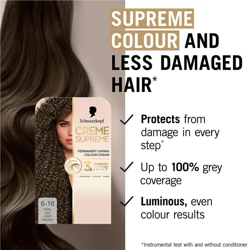 Schwarzkopf Creme Supreme 6-16 Cool Ash Light Brown