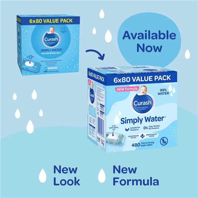 CURASH WATER WIPES 6X80 PK - Cutprice Online