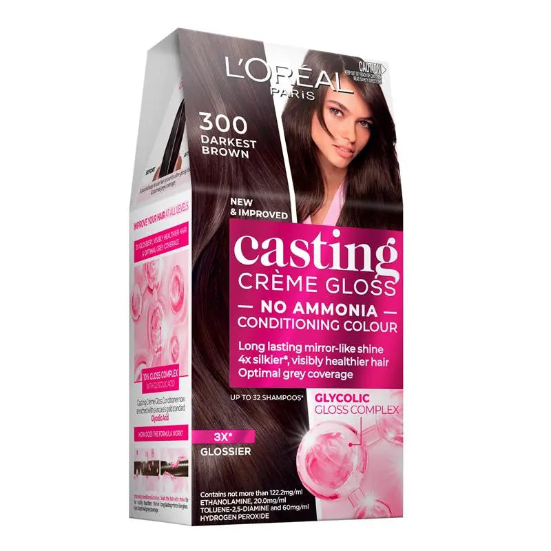 L'Oréal Paris Casting Crème Gloss Semi-Permanent Hair Colour 300 Darkest Brown