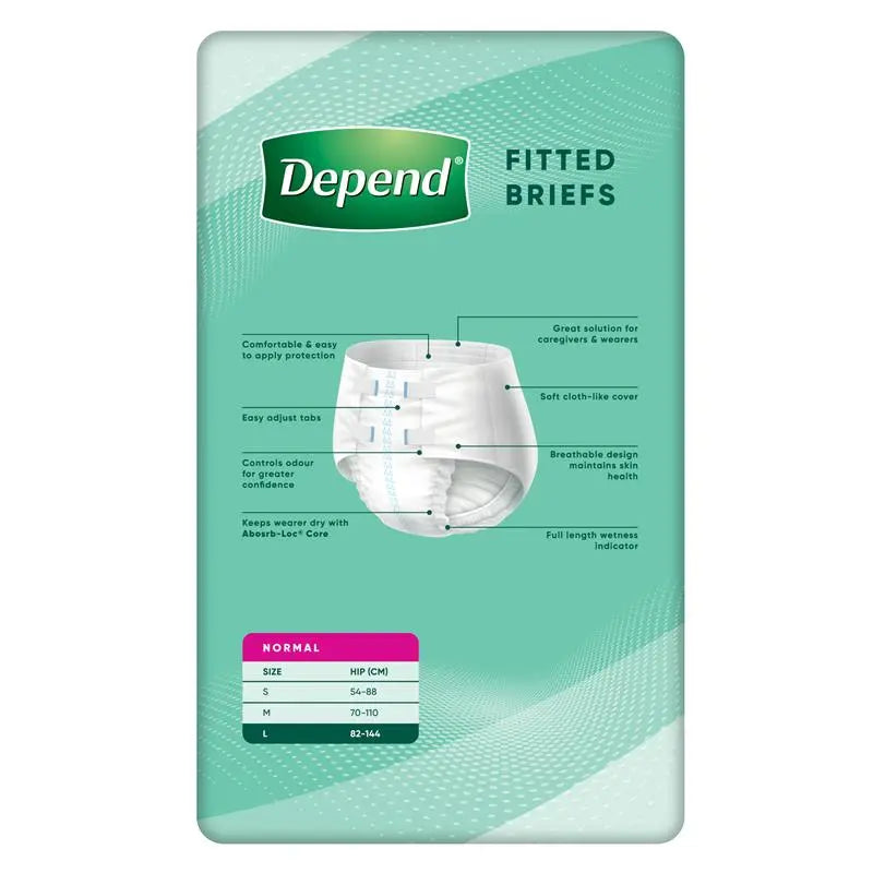 Depend Briefs for Men & Women Large 8 Pack
