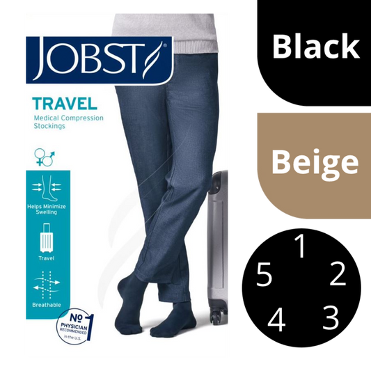 JOBST Travel Socks – Knee High Medical Compression Stockings BEIGE SIZE 1
