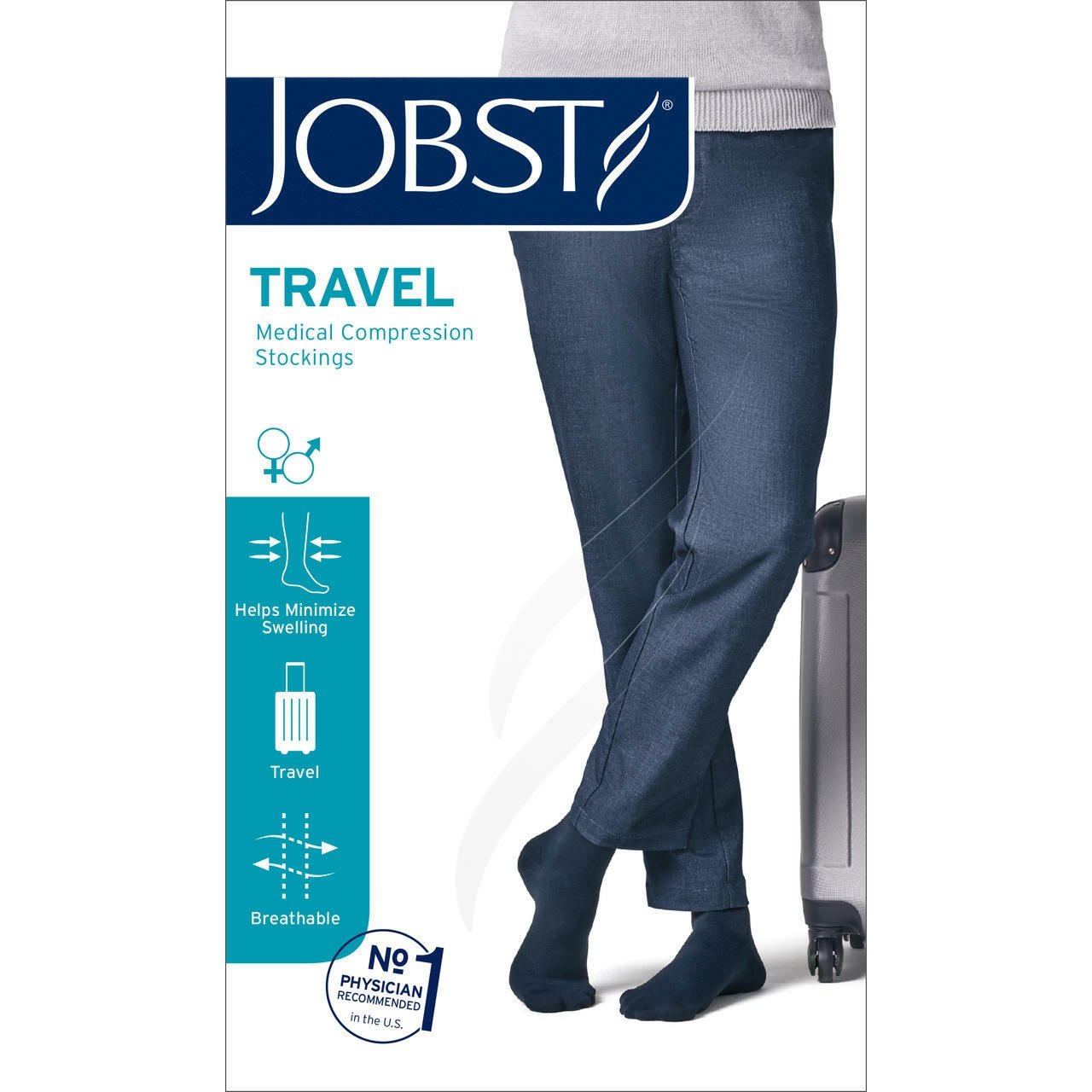 Jobst Unisex Travel Knee High 15-20 mmhg Compression Socks Size 3 Black - Cutprice Online