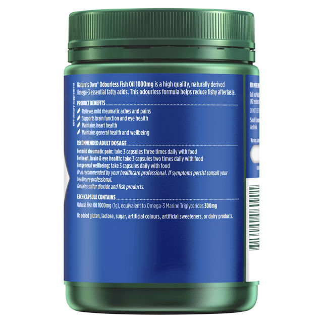 Nature's Own Odourless Fish Oil 1000mg 400 Capsules - Cutprice Online