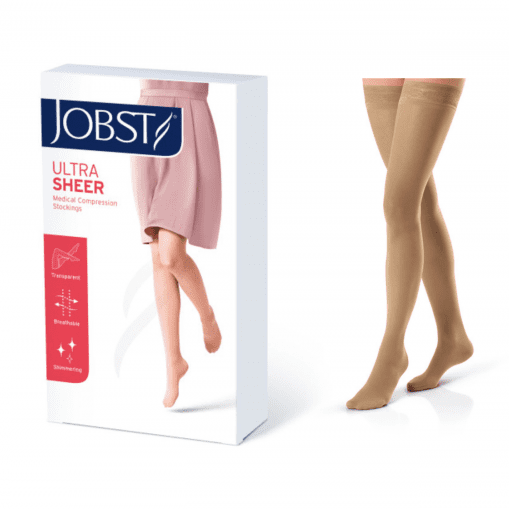 Jobst UltraSheer Compression Stockings Thigh High 15-20 mmHg Natural Large - Cutprice Online